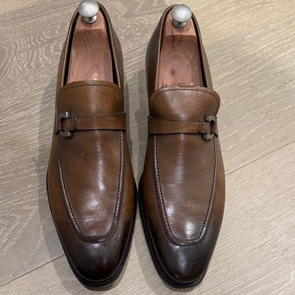 Salvatore Ferragamo Brown Leather Bit Loafers